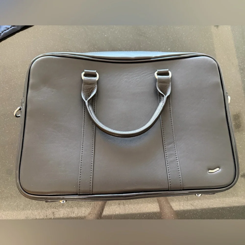 Black Leather Men's Briefcase